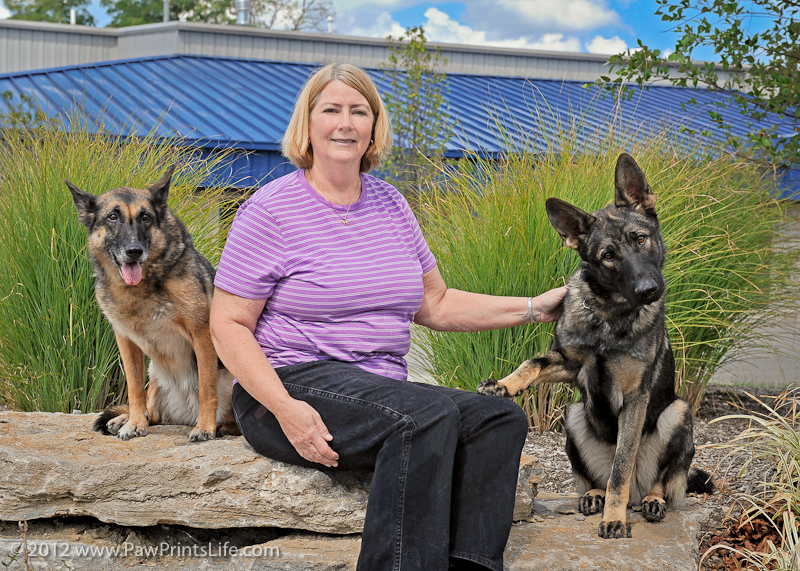 Kath Cook with Gidget and Axel